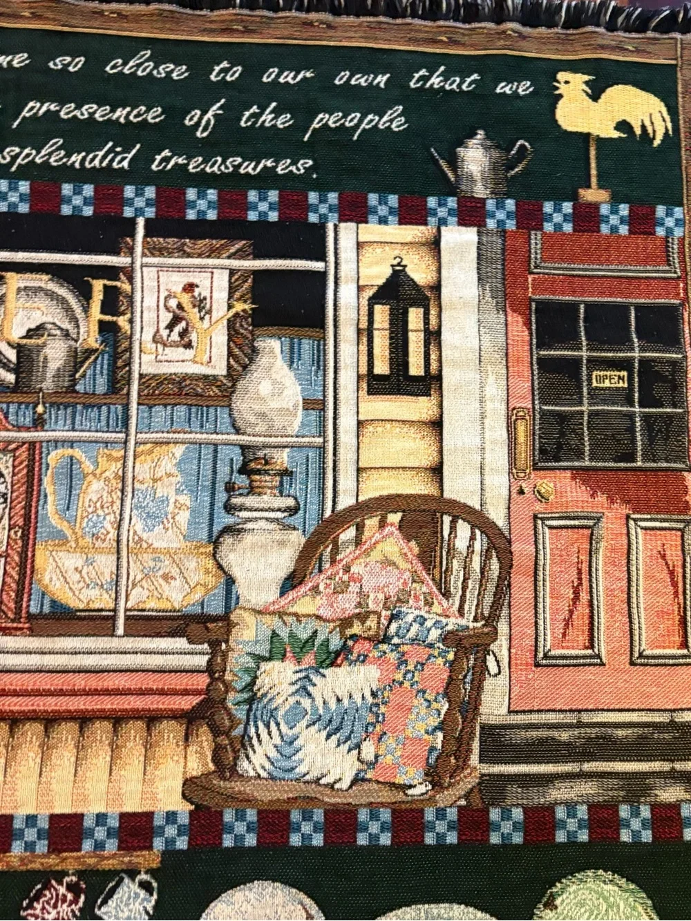 Vintage Bob Timberlake Tapestry Throw Blanket Antique Gallery Store Americana  A